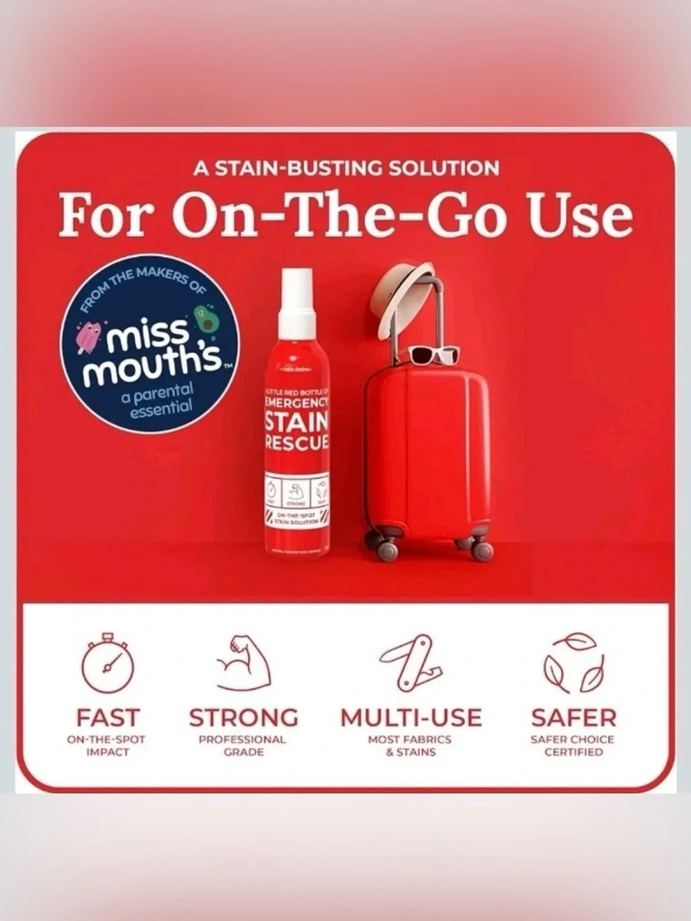 (2 Pack) 120mlx2 Emergency Stain Rescue Stain Remover Spray for Fabric Handwash